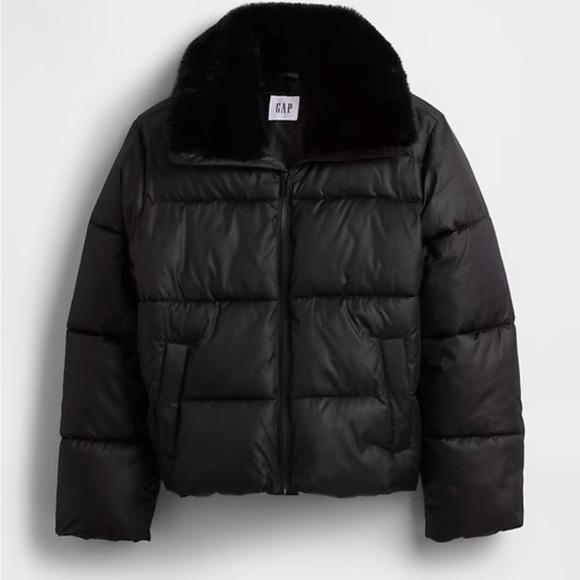 GAP Jackets & Blazers - Gap 100% Recycled Relaxed Short Puffer Jacket Medium Black